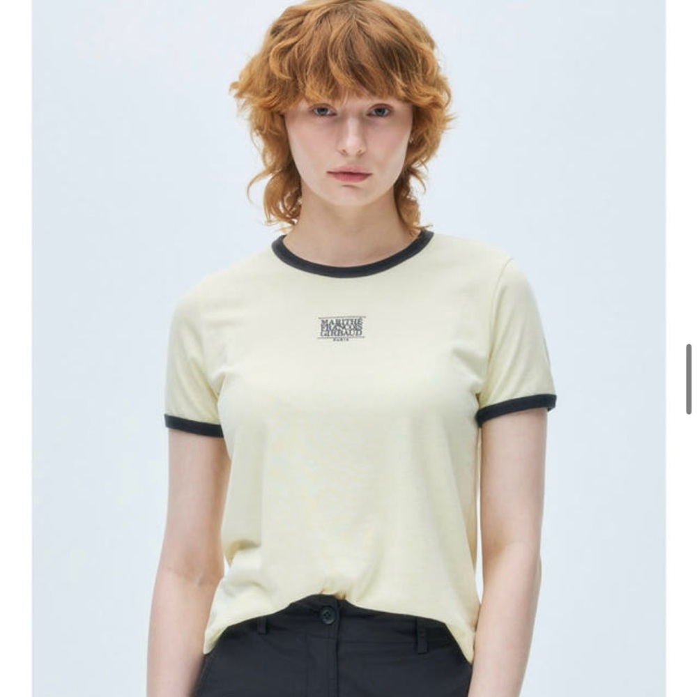 Marithé et François Girbaud classic ringer tee yellow NWT